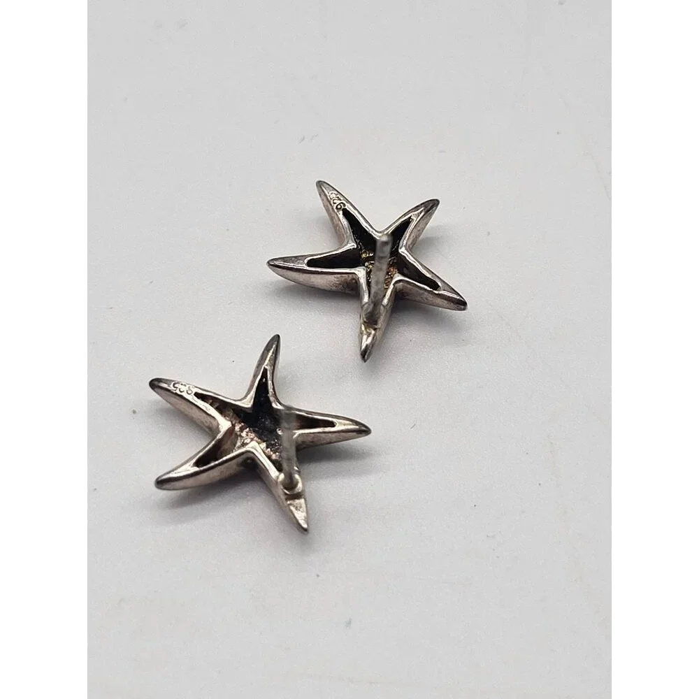 Starfish 925 Sterling Silver Stud Earrings beach sand ocean vacation coastal - Picture 5 of 9